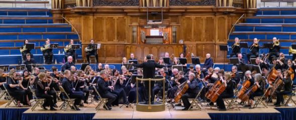 Nottingham Symphony Orchestra in rehearsal at The Albert Hall, Nottingham.